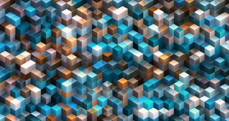 Abstract background of multi-colored cubes